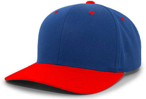 Pacific Headwear Cotton-Poly Hook-And-Loop Adjustable Cap (302C), Color 'RoyalRed'
